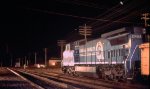 Conrail work train at night